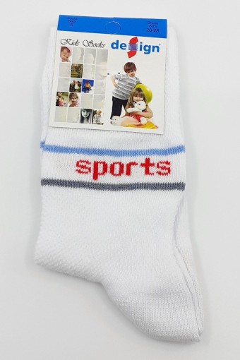 DESIGN - Design Erkek Çocuk Soket Çorap Lacoste-10 Likralı - Beyaz - 7 (1)