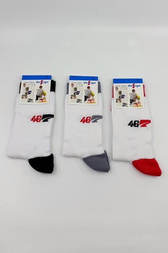 DESIGN - Design Erkek Çocuk Soket Çorap Lacoste-9 Likralı