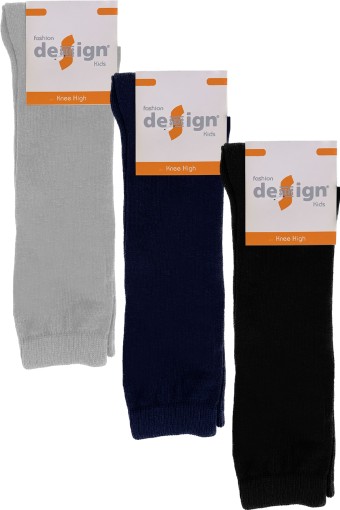 DESIGN - Design Kız Çocuk Düz Dizaltı Çorap (1)