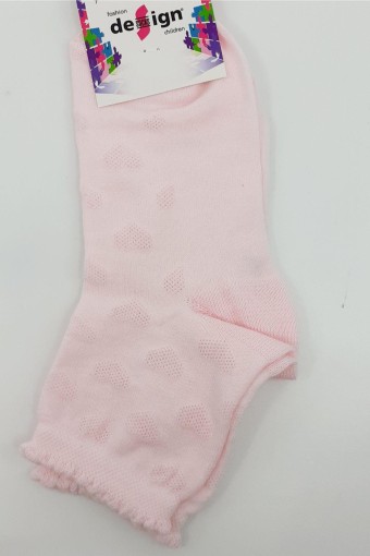 DESIGN - Design Kız Çocuk Soket Çorap Kabartma Kalp-2 File - Asorti - 9