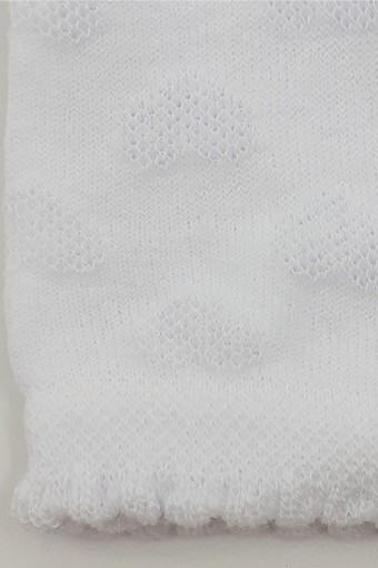 DESİGN - Design Kız Çocuk Soket Çorap Kabartma Kalp File - Beyaz - 0 (1)