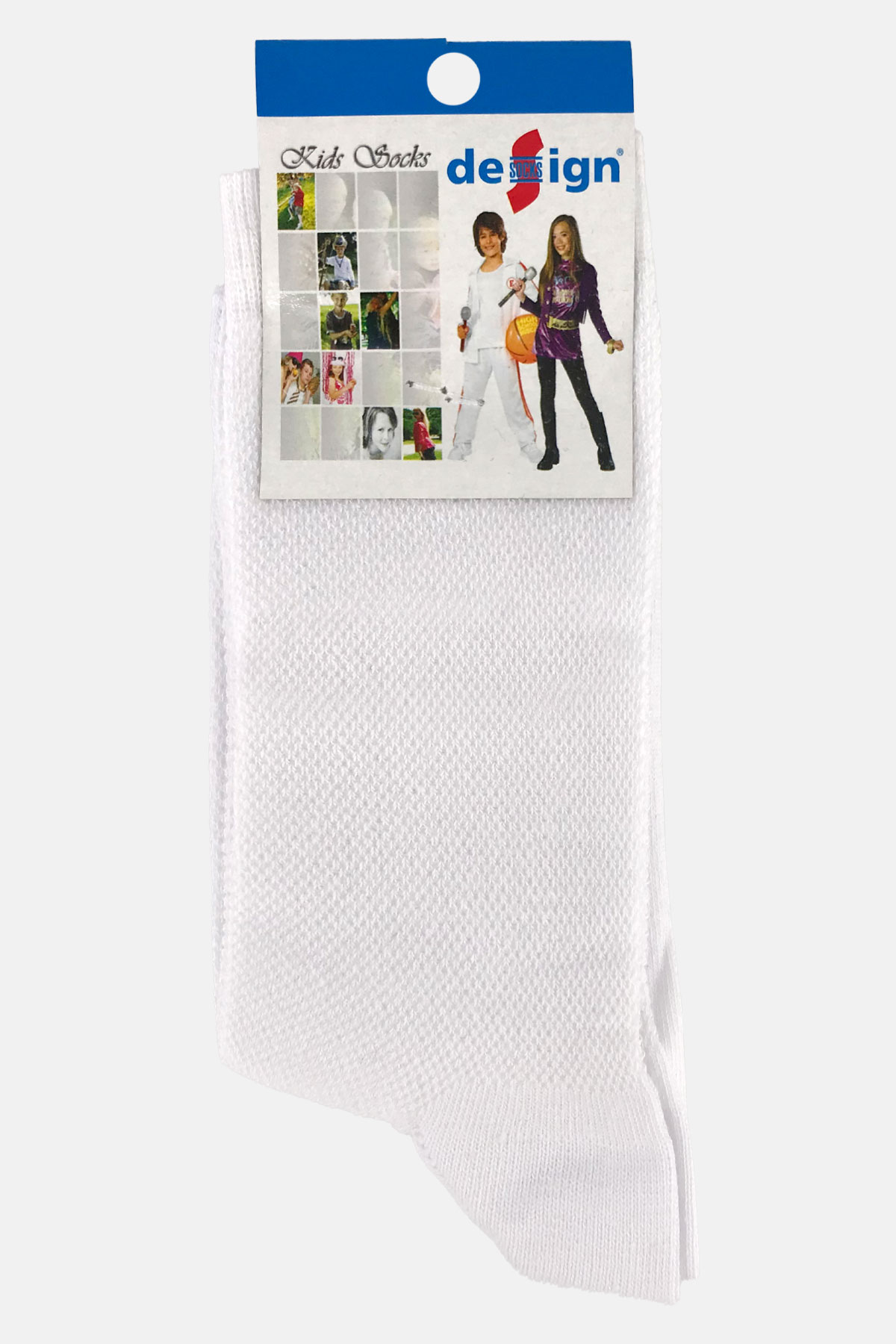 Design Kız Çocuk Soket Çorap Lacoste Fileli - Beyaz - 1