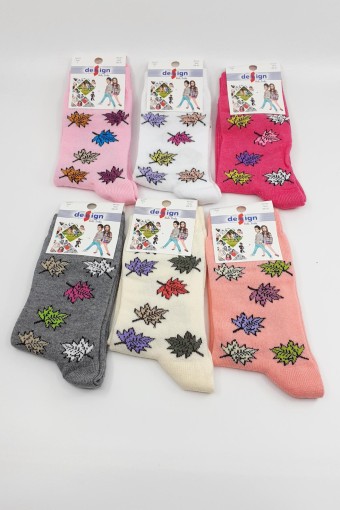 DESIGN - Design Kız Çocuk Soket Çorap Renkli Gazel Likralı - Asorti - 11