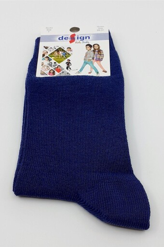DESIGN - Design Unisex Çocuk Soket Çorap Likralı Düz - Asorti - 9 (1)
