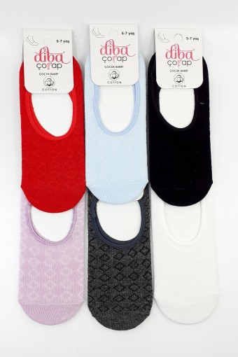 DİBA - Diba Kız Çocuk Babet Çorap Pamuklu Baklava Desenli - Asorti - 5