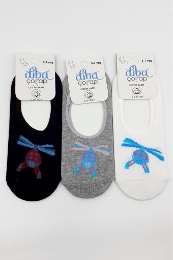 DİBA - Diba Erkek Çocuk Babet Çorap Pamuklu Helikopter Desenli - Asorti - 5-7