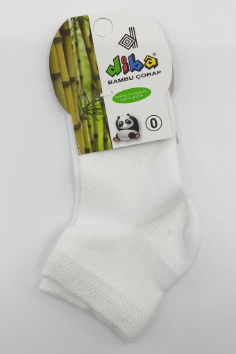DİBA - Diba Erkek Çocuk Patik Çorap Düz Bambu - Beyaz - 9