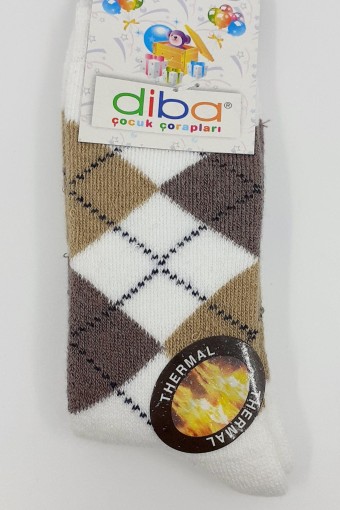 DİBA - Diba Erkek Çocuk Soket Çorap Yün Likralı Bilgisayarlı Havlu - Asorti - 1