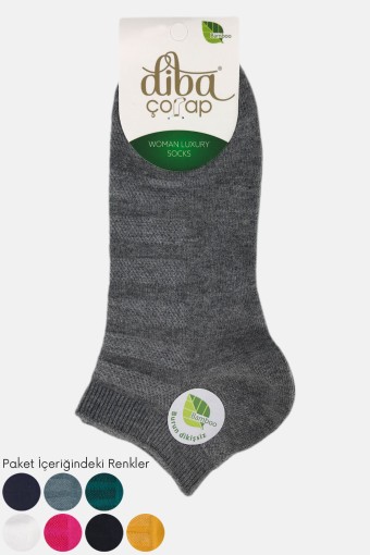 DİBA - Diba Kadın Bambu Kabartma Patik Çorap