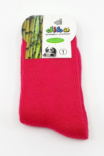 DİBA - Diba Unisex Çocuk Soket Çorap Düz Kalın Bambu - Asorti - 11 (1)