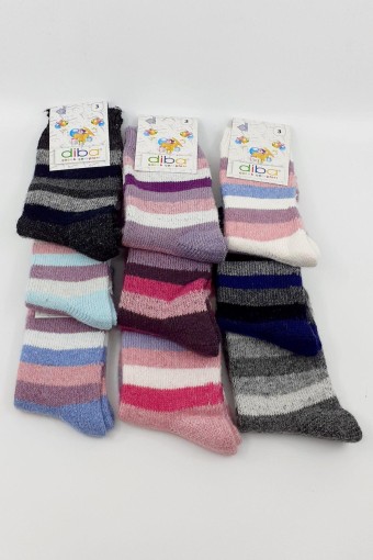 DİBA - Diba Unisex Çocuk Soket Çorap Lambswool Likralı Çemberli - Asorti - 0 (1)
