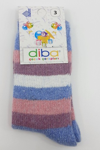 DİBA - Diba Kız Çocuk Soket Çorap Lambswool Likralı Çemberli - Asorti - 3