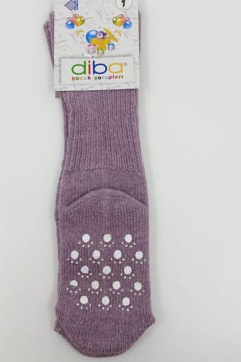 DİBA - Diba Unisex Çocuk Soket Çorap Lambswool Tabanı Baskılı Kıvrık - Asorti - 0