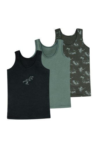 Domi - Domi Kids Erkek Çocuk Atlet 3'lü - Asorti