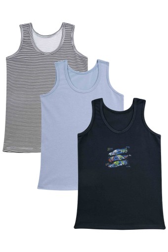 Domi - Domi Kids Erkek Çocuk Atlet 3'lü - Asorti