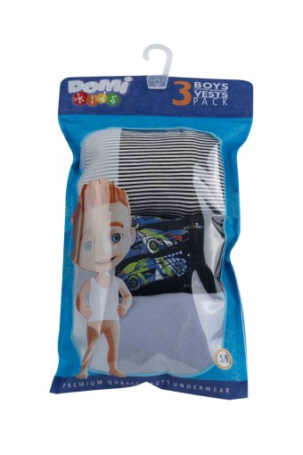 Domi - Domi Kids Erkek Çocuk Atlet 3'lü - Asorti (1)