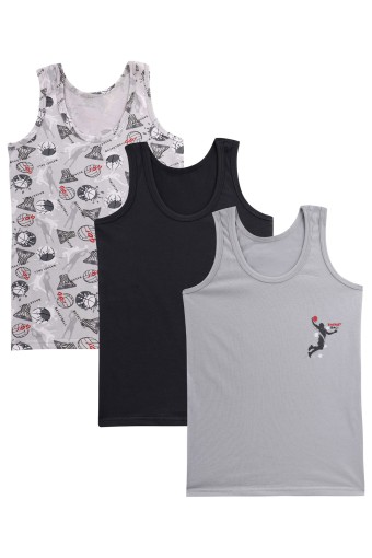 Domi - Domi Kids Erkek Çocuk Atlet 3'lü - Asorti