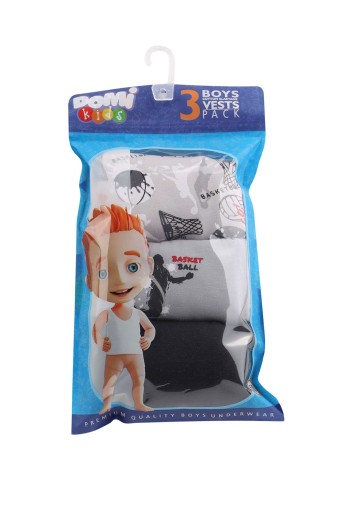 Domi - Domi Kids Erkek Çocuk Atlet 3'lü - Asorti (1)