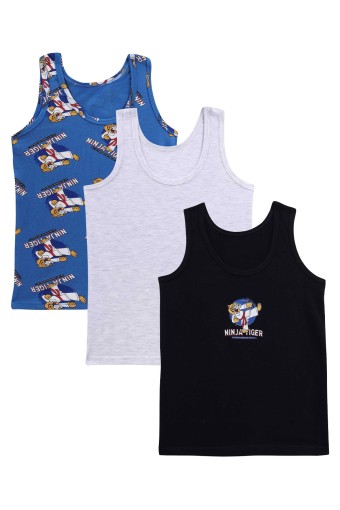 Domi - Domi Kids Erkek Çocuk Atlet 3'lü - Asorti