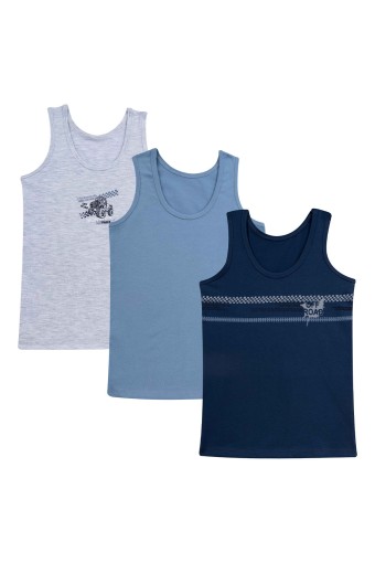 Domi - Domi Kids Erkek Çocuk Atlet 3'lü - Asorti