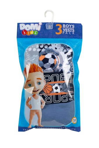 Domi - Domi Kids Erkek Çocuk Atlet 3'lü - Asorti (1)