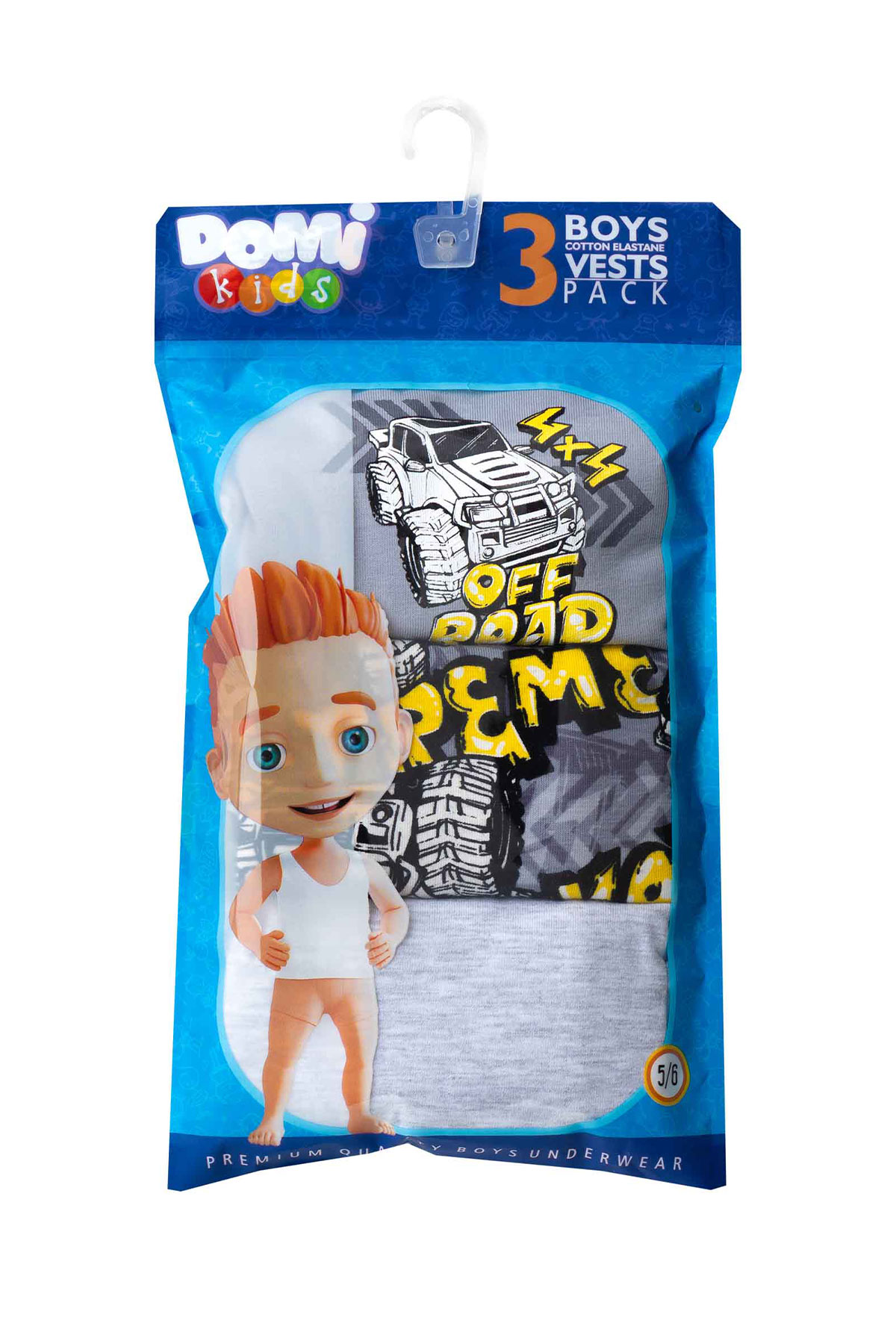 Domi Kids Erkek Çocuk Atlet 3'lü - Asorti - Thumbnail