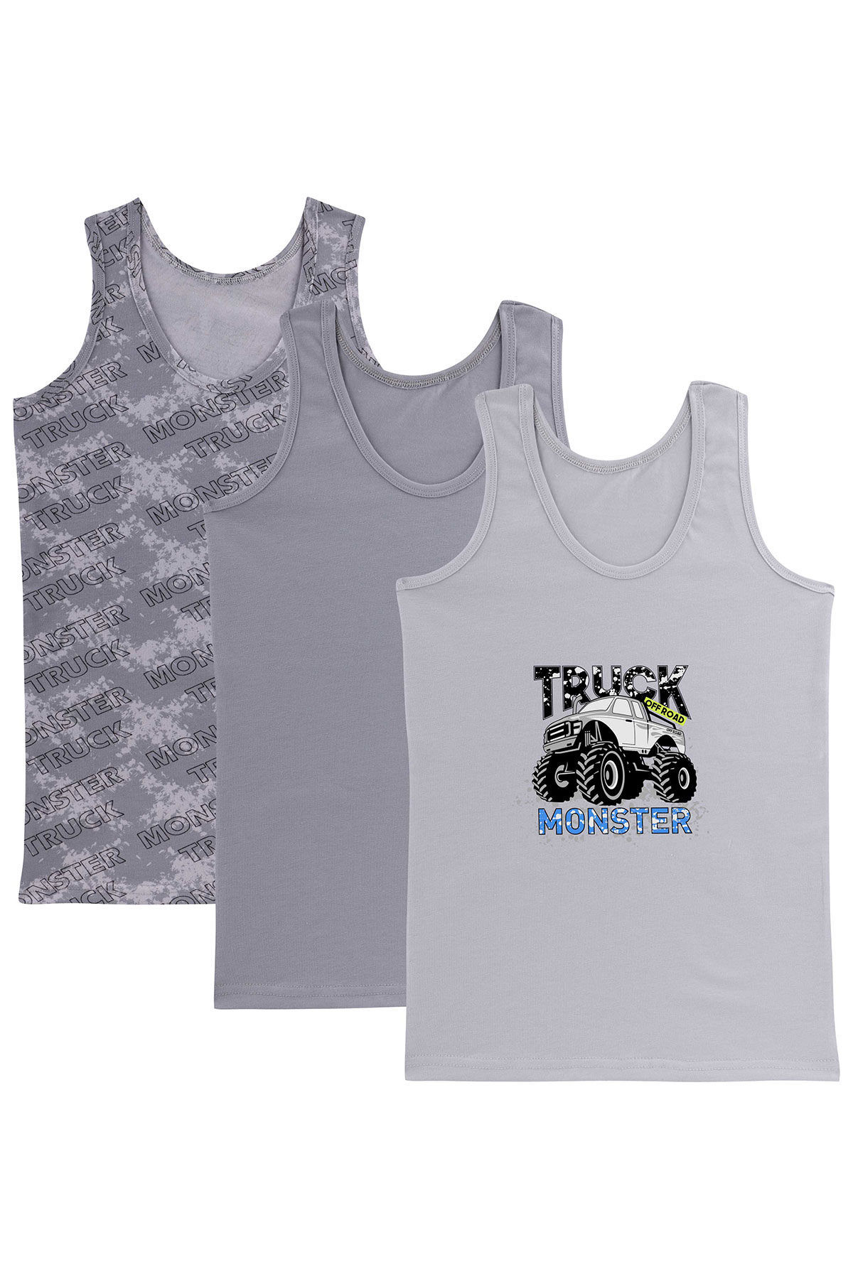 Domi Kids Erkek Çocuk Atlet 3'lü - Asorti - Thumbnail