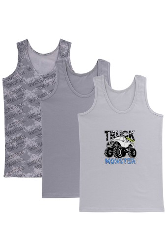 Domi - Domi Kids Erkek Çocuk Atlet 3'lü - Asorti