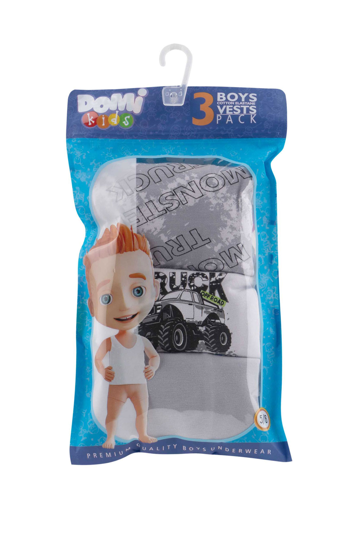 Domi Kids Erkek Çocuk Atlet 3'lü - Asorti - Thumbnail