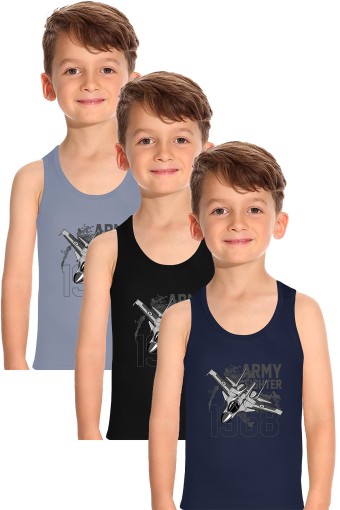 Domi - Domi Kids Erkek Çocuk Atlet Desenli