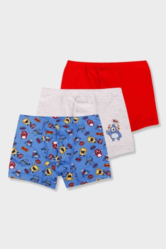 Domi - Domi Kids Erkek Çocuk Boxer 3'lü - Asorti