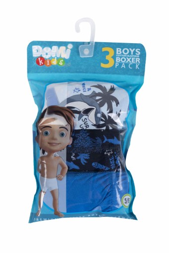 Domi - Domi Kids Erkek Çocuk Boxer 3'lü - Asorti (1)