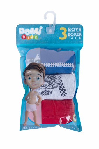 Domi - Domi Kids Erkek Çocuk Boxer 3'lü - Asorti (1)