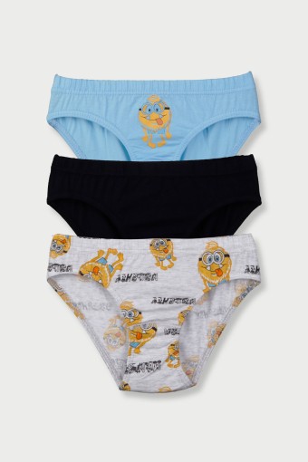 Domi - Domi Kids Erkek Çocuk Slip Külot 3'lü - Asorti