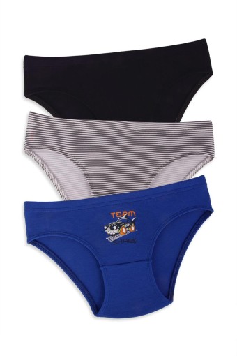 Domi - Domi Kids Erkek Çocuk Slip Külot 3'lü - Asorti