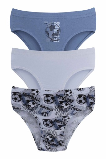 Domi - Domi Kids Erkek Çocuk Slip Külot 3'lü - Asorti