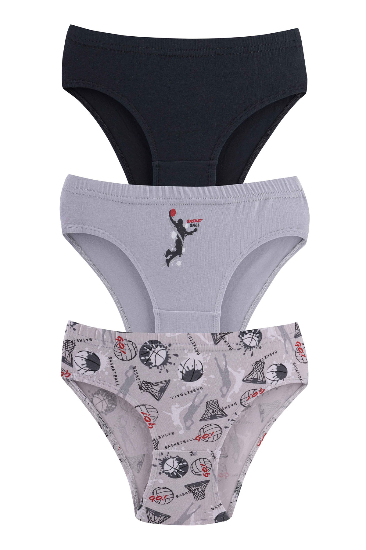 Domi Kids Erkek Çocuk Slip Külot 3'lü - Asorti - Thumbnail