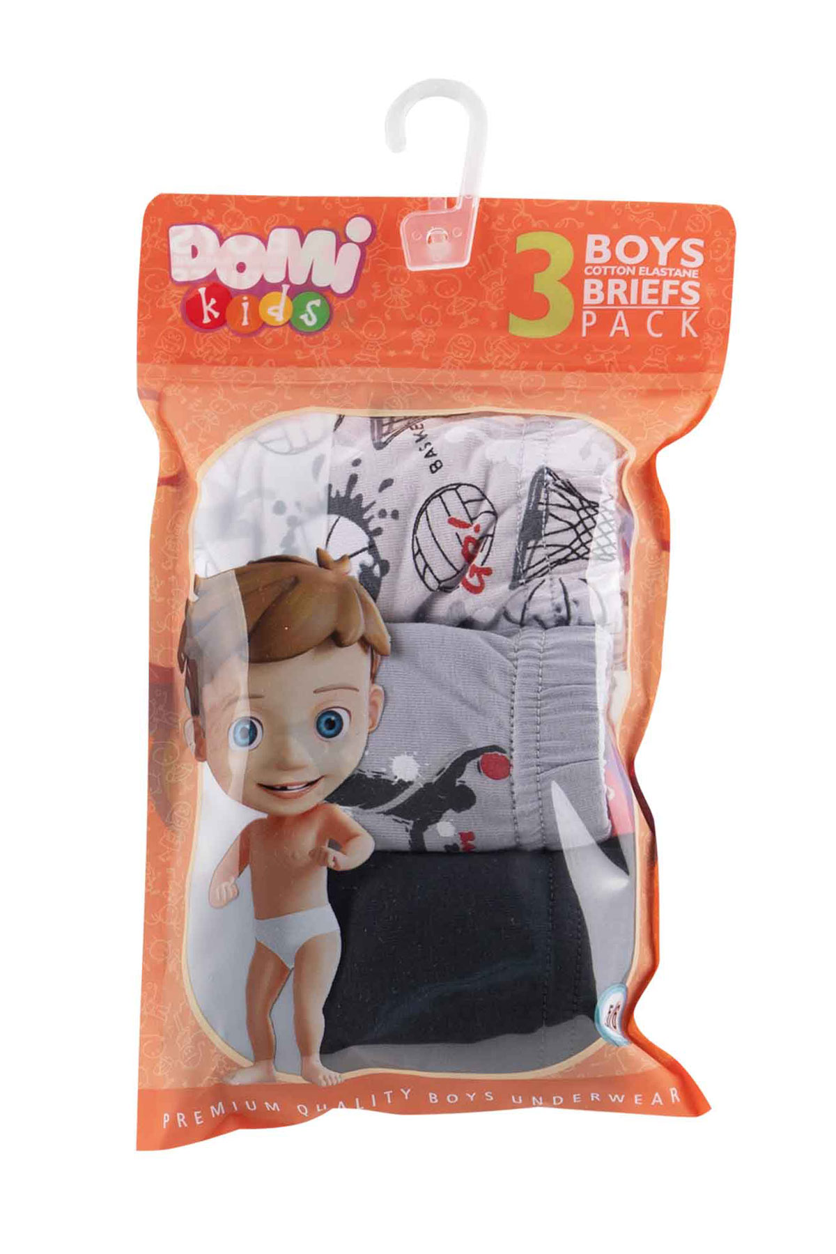 Domi Kids Erkek Çocuk Slip Külot 3'lü - Asorti - Thumbnail