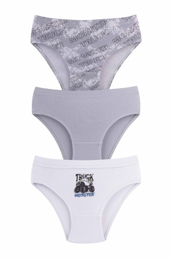 Domi - Domi Kids Erkek Çocuk Slip Külot 3'lü - Asorti