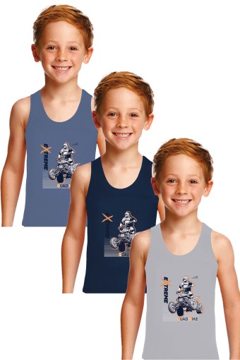 Domi - Domi Kids Erkek Garson Atlet Desenli