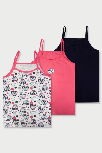 Domi - Domi Kids Kız Çocuk Atlet 3'lü - Asorti (1)