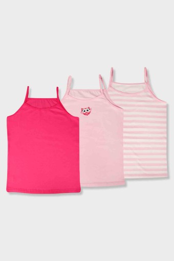 Domi - Domi Kids Kız Çocuk Atlet 3'lü - Asorti