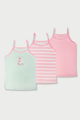 Domi - Domi Kids Kız Çocuk Atlet 3'lü - Asorti