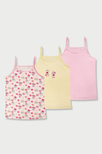 Domi - Domi Kids Kız Çocuk Atlet 3'lü - Asorti