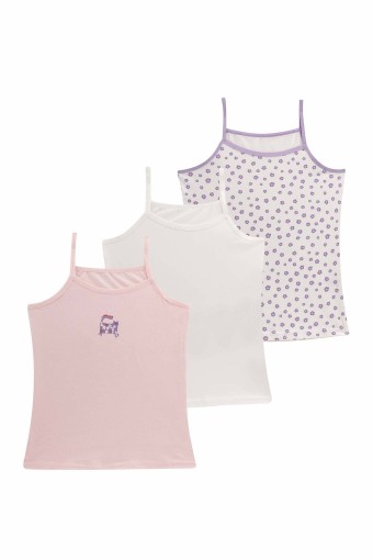 Domi - Domi Kids Kız Çocuk Atlet 3'lü - Asorti