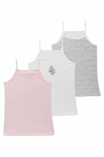 Domi - Domi Kids Kız Çocuk Atlet 3'lü - Asorti