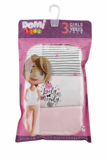 Domi - Domi Kids Kız Çocuk Atlet 3'lü - Asorti (1)