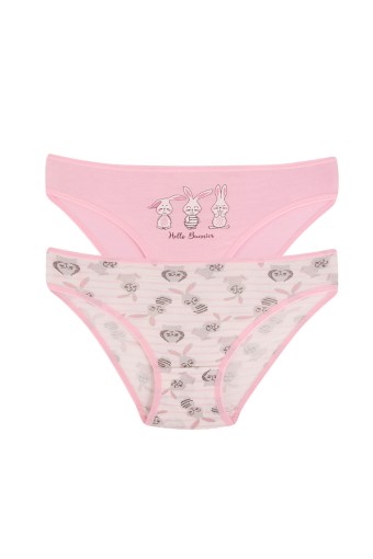 Domi - Domi Kids Kız Çocuk Bikini Külot 2'li - Asorti