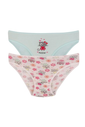 Domi - Domi Kids Kız Çocuk Bikini Külot 2'li - Asorti