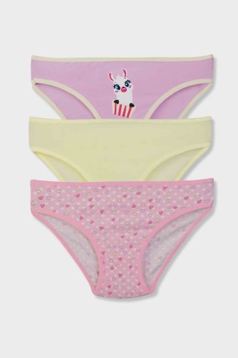 Domi - Domi Kids Kız Çocuk Bikini Külot 3'lü - Asorti